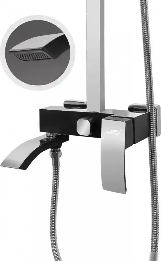 Душевая система Hansberge H5077 (черный хром) - фото товара