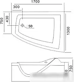 Ванна Gemy G9056 K - фото товара