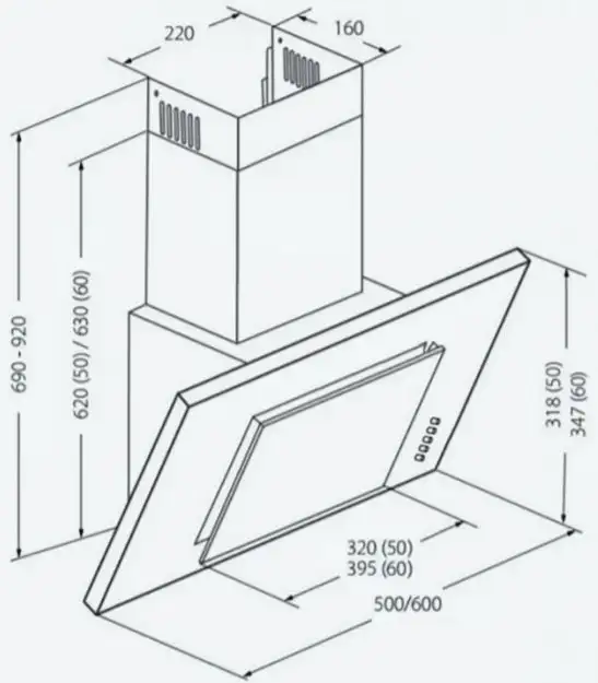 Кухонная вытяжка Akpo Optima Eco 50 WK-4 (черный) - фото товара