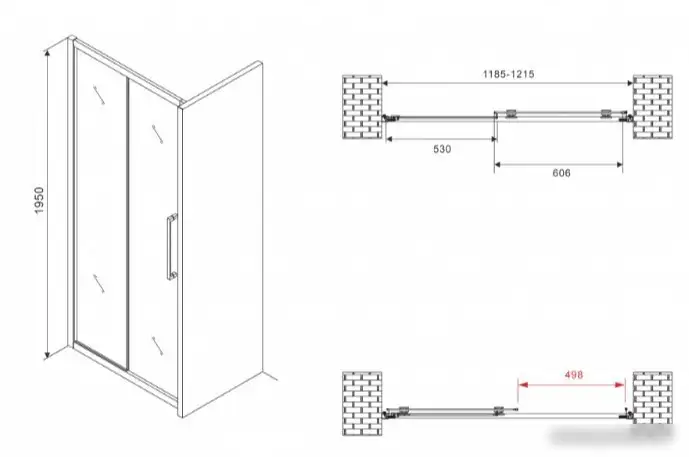 Душевая дверь Abber Schwarzer Diamant AG30120H - фото товара
