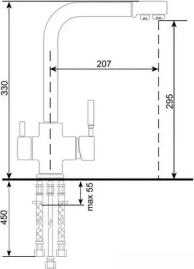 Смеситель Ulgran U-016 344 (ультра-черный) - фото товара