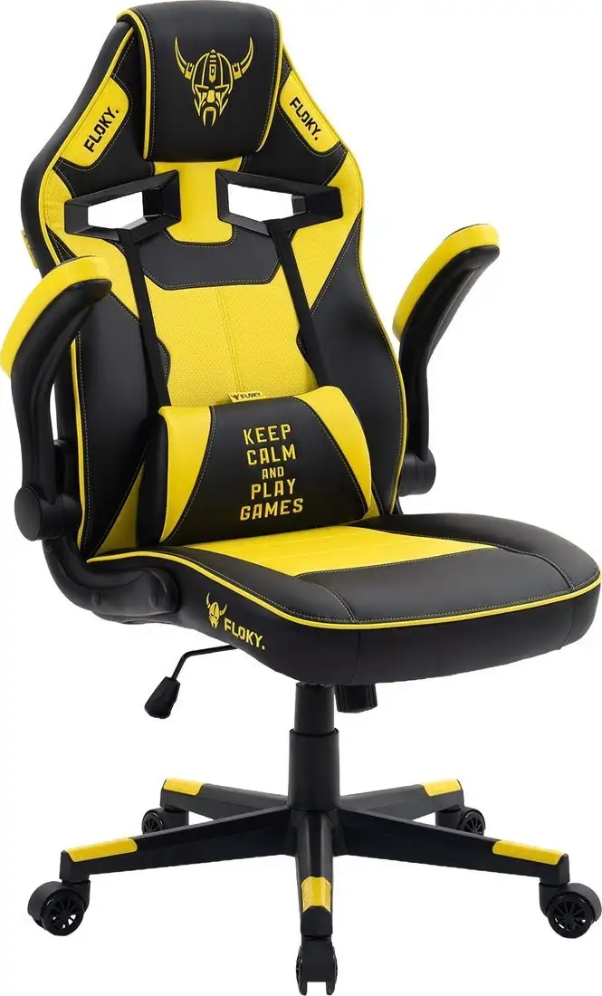Игровое (геймерское) кресло FLOKY Asgard Yellow-Black (желтый/черный) – фото товара