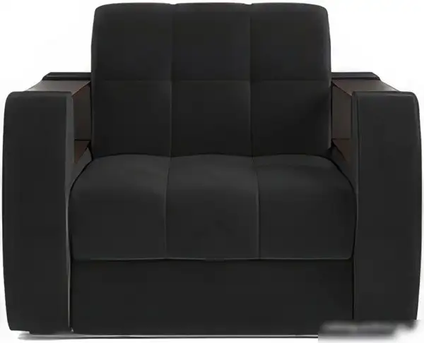 Кресло-кровать Мебель-АРС Барон №3 (велюр, черный HB-178 17)
