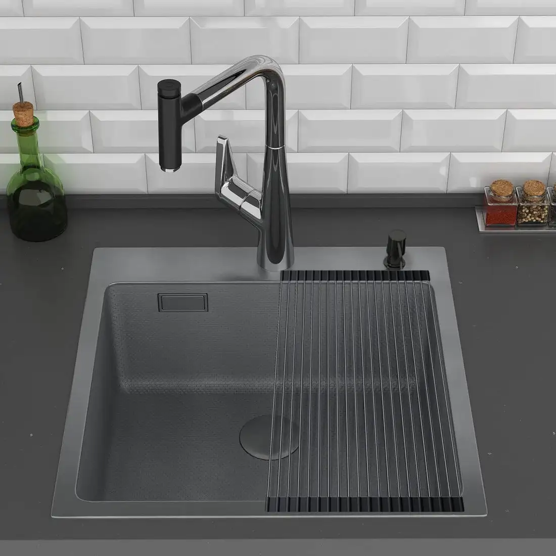 Кухонная мойка Roxen Snake 560220-45-BS - фото товара