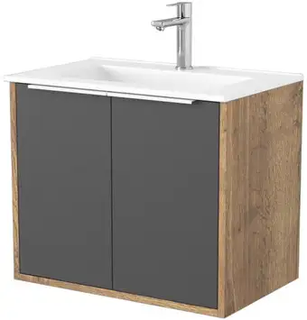 Дабер Тумба под умывальник 018 WeltWasser Deilbach 7517-60 Т18.6W.0.22Б (дуб галифакс/серый/ручка белая) – изображение в каталоге
