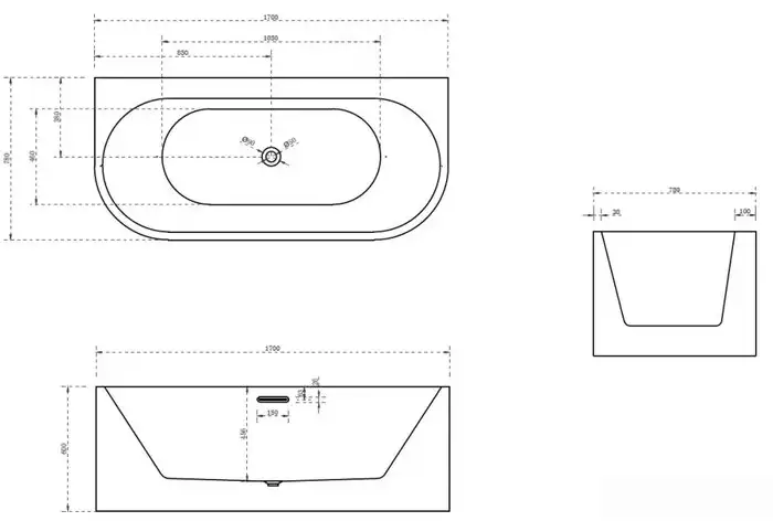 Ванна Abber 170x78 AB9310 - фото товара