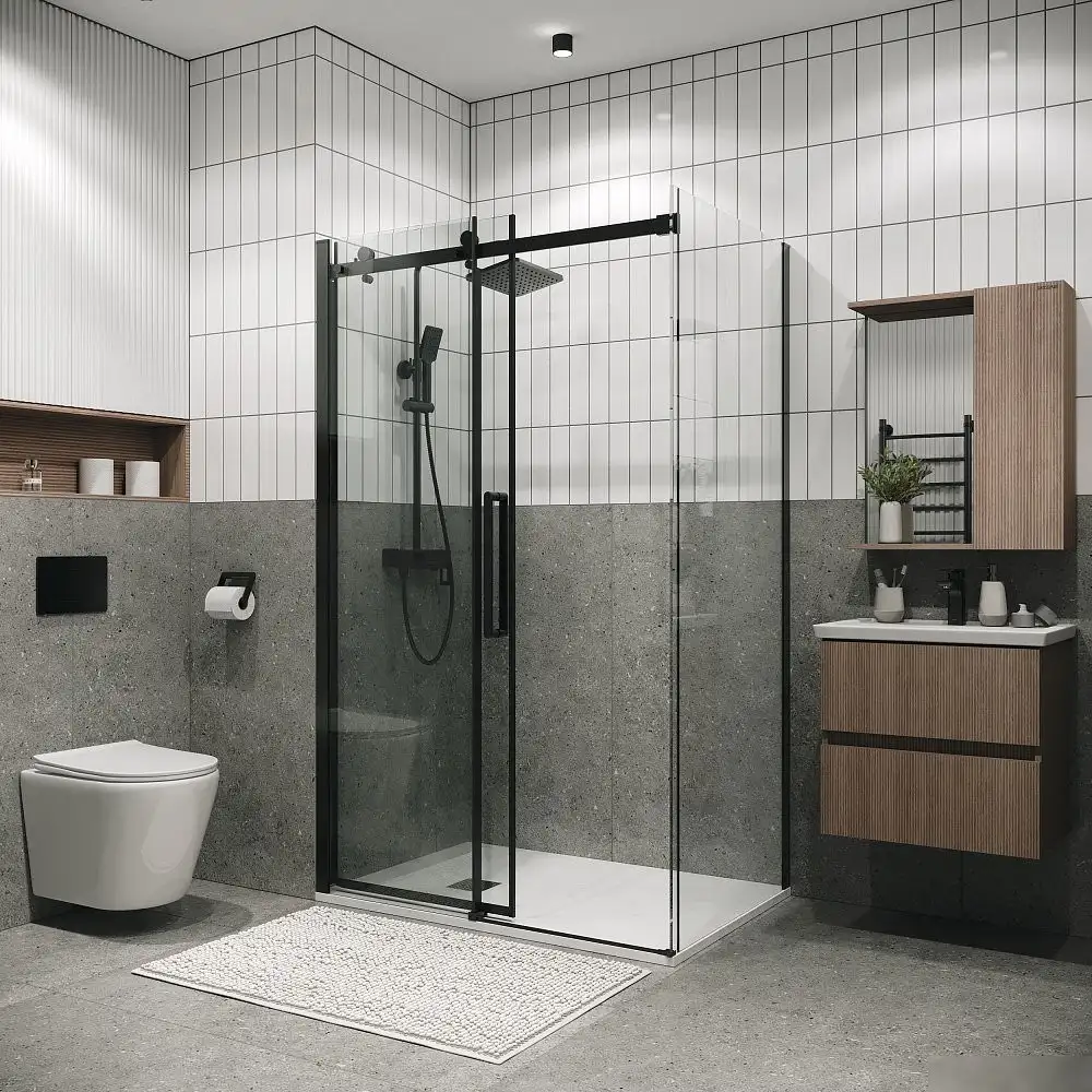 Душевой уголок Grossman Classic 110x80x195 120.K33.04.1180.21.00 (черный матовый/стекло прозрачное) - фото товара