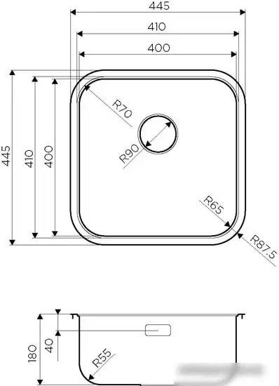 Кухонная мойка Omoikiri Omi 44-U/IF Quadro IN - фото товара