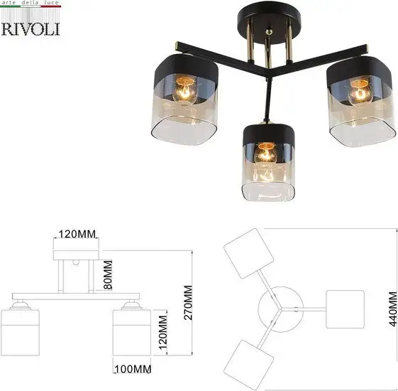 Люстра средней высоты Rivoli Isadora 9133-303 Б0054750 – фото товара