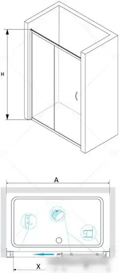 Душевая дверь RGW PA-016 180 (хром/прозрачное стекло) - фото товара