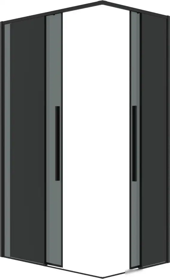 Душевая дверь Grossman Galaxy 80x195 1/2.K33.01.80.21.10 (черный матовый/тонированное стекло) - фото товара