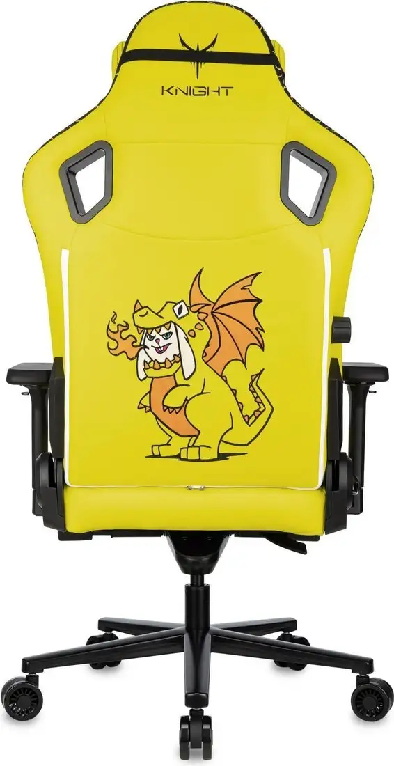 Игровое (геймерское) кресло Knight Craft Dragon (желтый экокожа) – фото товара