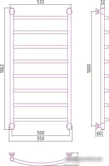 Полотенцесушитель Сунержа Галант+ 1000x500 03-0200-1050 - фото товара