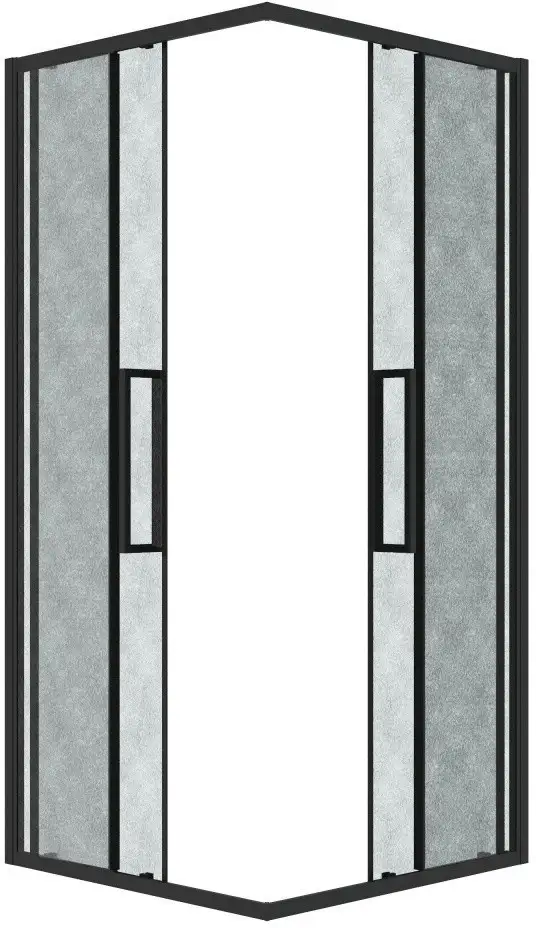 Душевой уголок Grossman Cosmo 90x90x195 300.K33.02.9090.21.02 (черный матовый/шиншилла стекло) - фото товара