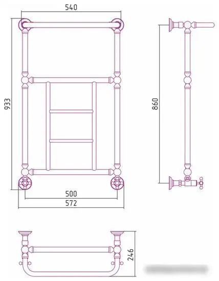 Полотенцесушитель Сунержа Ренессанс 1452 860x500 020-0282-8650 - фото товара