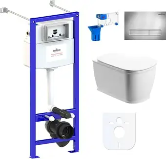 Унитаз Lavinia Boho Relfix Bell Pro Rimless 7 в 1 87050122 (хром пластик) - изображение в каталоге