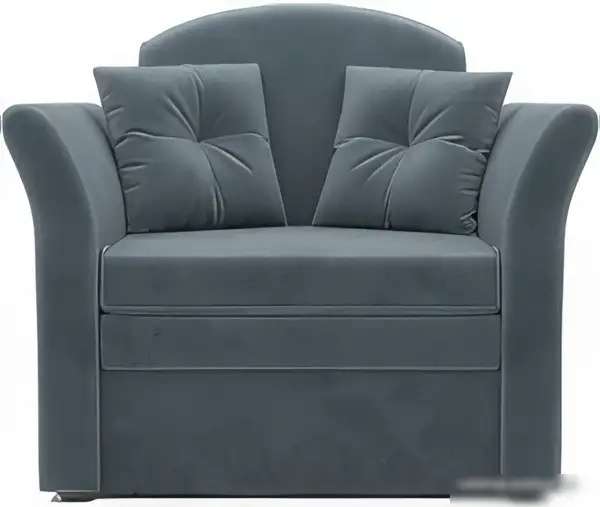 Кресло-кровать Мебель-АРС Малютка №2 (велюр, серо-синий HB-178 26)