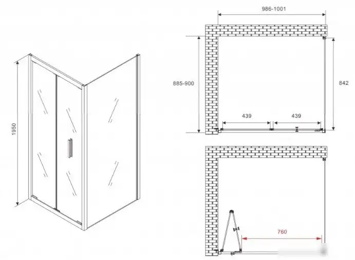 Душевой уголок Abber Sonnenstrand AG07100B-S90B - фото товара