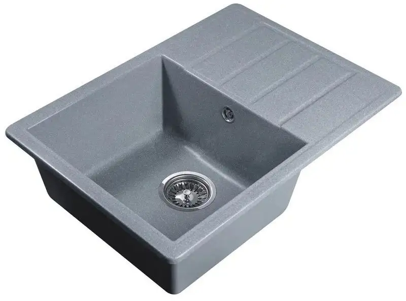 Кухонная мойка Marblan Recta L (серебристый, с сифоном) - фото товара