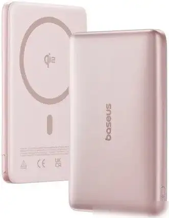 Внешний аккумулятор Baseus PicoGo AM41 Ultra-Slim Qi2 Magnetic Power Bank 10000mAh (розовый) – фото товара