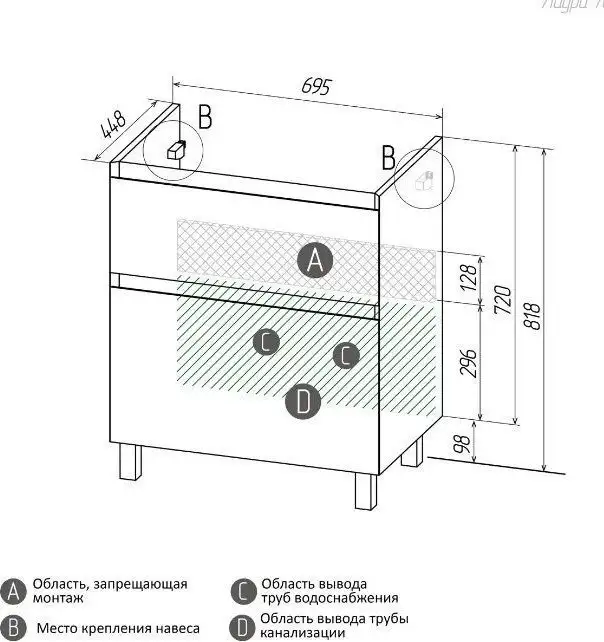Grossman Тумба под умывальник Меркадо-70 107073 – фото товара
