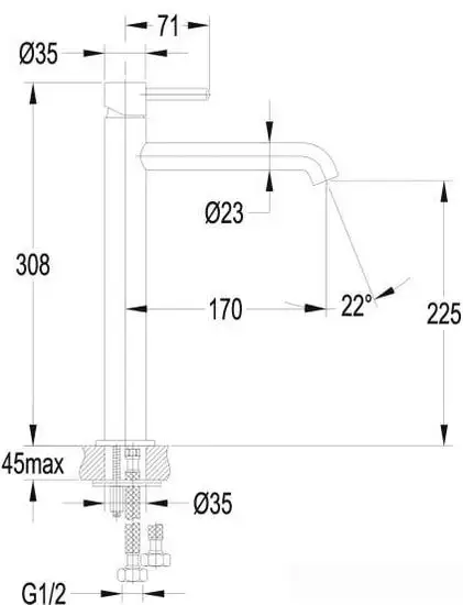 Смеситель Omnires Y Y1212 BL GL - фото товара