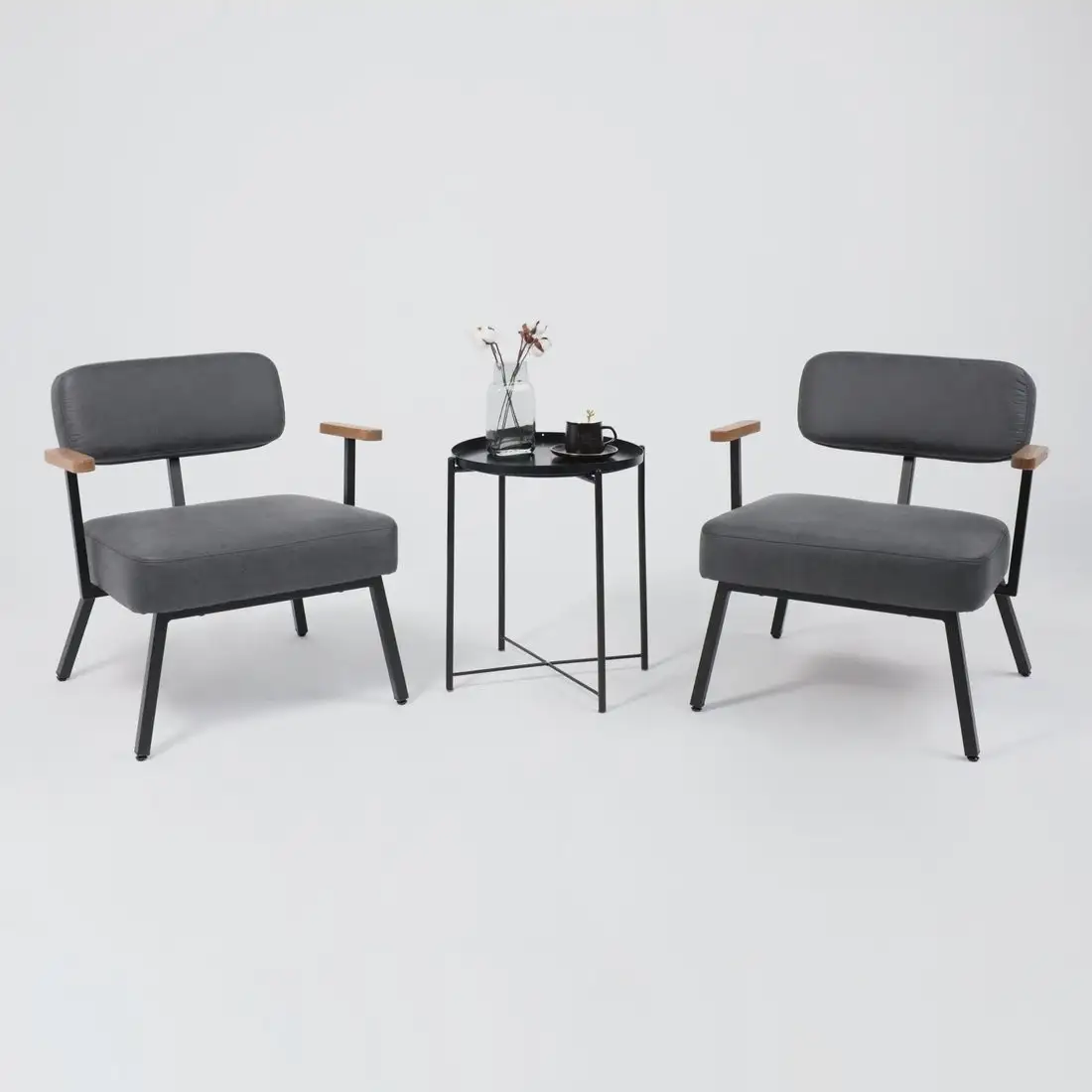 Интерьерное кресло AksHome Booker (экокожа винтажный черный WATUSI 16/черный)