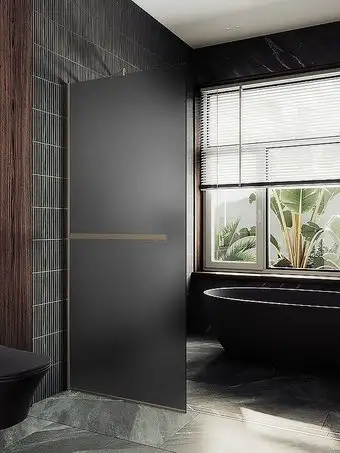 Душевая стенка MaybahGlass 89x195 MGD-736-2у (графитовое матовое стекло/бронза) - изображение в каталоге