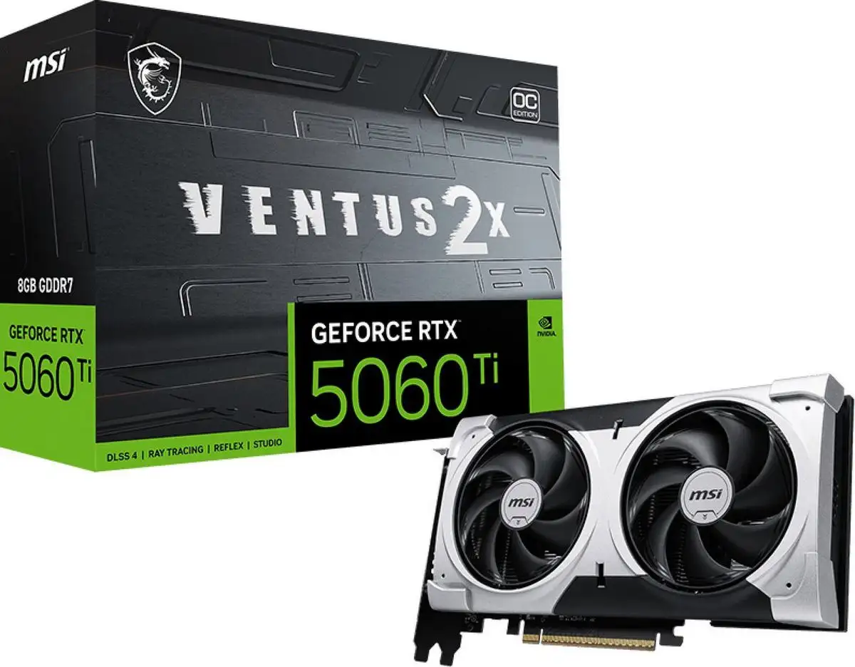 Видеокарта MSI GeForce RTX 5060 Ti 8G Ventus 2X OC Plus – фото товара