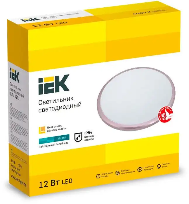 Светильник IEK LDPB0-3201-12-4000-K01 (розовое золото) – фото товара