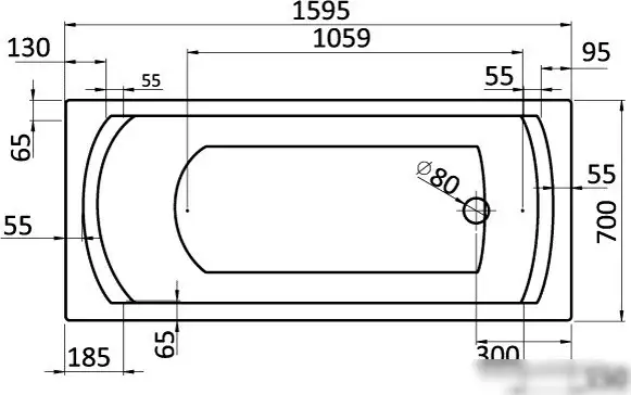 Ванна Santek Монако 160x70 (1WH111977) - фото товара