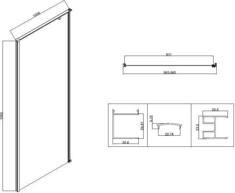 Душевой уголок Vincea Slim-N VSR-5SN1010CLB - фото товара