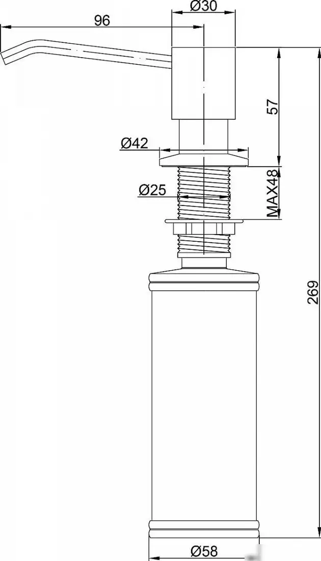 Дозатор для жидкого мыла Paulmark Sauber D002-418 (черный металлик)