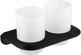 Набор стаканов для зубной щетки и пасты Abber Nord AA1557B (черный матовый) – изображение в каталоге