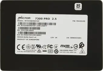 SSD Micron 7300 Pro 1.92TB MTFDHBE1T9TDF-1AW1ZABYY – изображение в каталоге