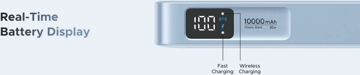 Внешний аккумулятор Ugreen MagFlow PB773 10000mAh (голубой) – фото товара