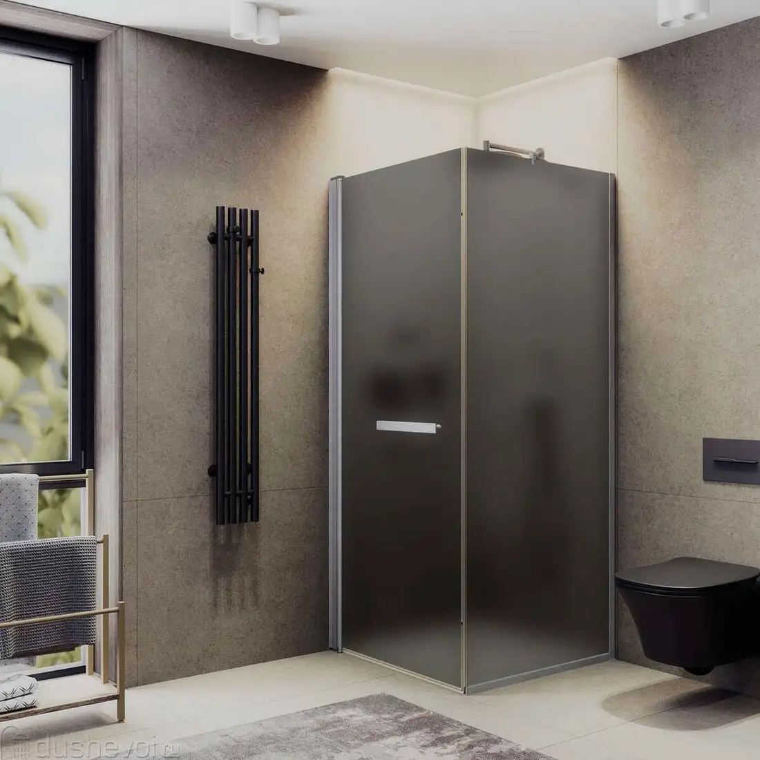 Душевой уголок MaybahGlass MGY-1322-5 (графит матовый стекло/хром матовый) - фото товара