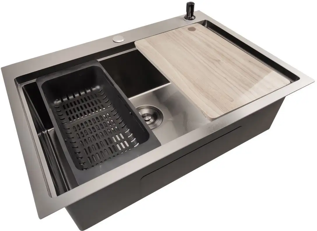 Кухонная мойка Stellar S6050NB-A (нано черный, c доской) - фото товара