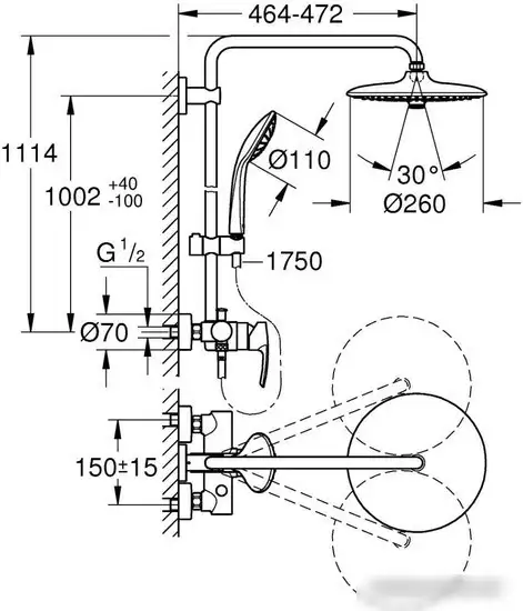 Душевая система Grohe Euphoria System 260 27473002 - фото товара
