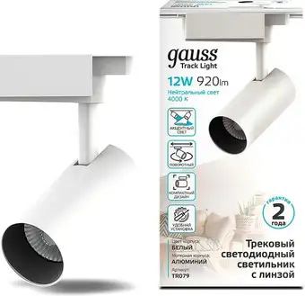 Трековый светильник Gauss TR079 – изображение в каталоге