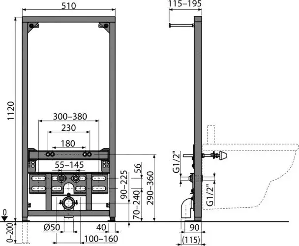Инсталляция для биде Alcaplast A105/1120 - фото товара