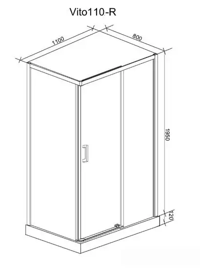 Душевой уголок Cerutti Spa VITO110-R 80x110 - фото товара