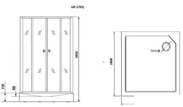 Душевая кабина Grossman GR170QL 100x100 - фото товара
