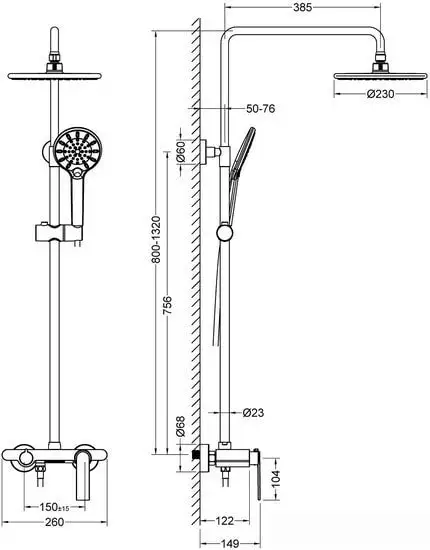 Душевая система Timo Anni SX-2710/03 (черный) - фото товара