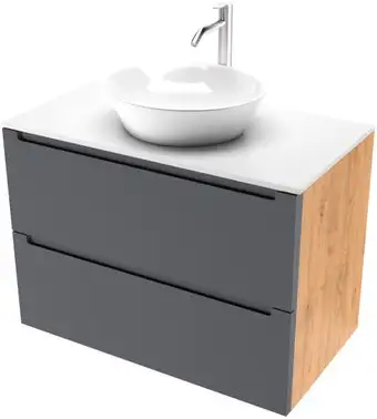 ЗОВ Тумба под умывальник Дион 100 D100LHO0M7015МKV5-KP13W (графит матовый) – изображение в каталоге