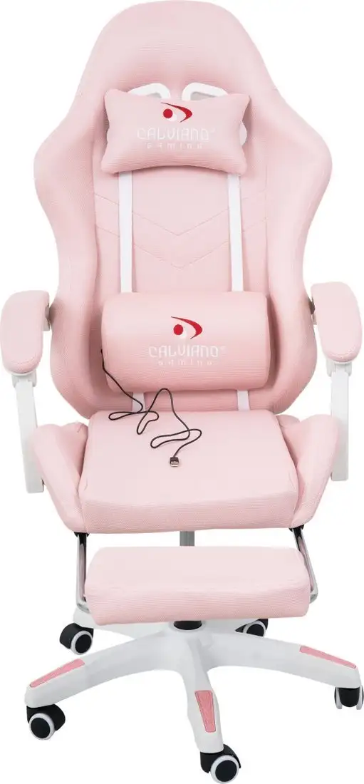Игровое (геймерское) кресло Calviano 1584 (ткань, розовый) – фото товара