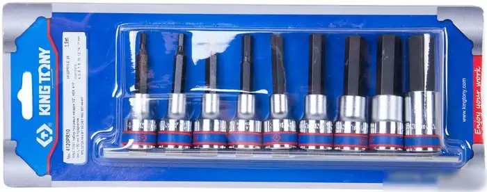 Набор торцевых головок King Tony 4120PR10 (9 предметов) – фото товара