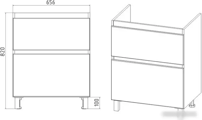 Viant Тумба под умывальник Мальта Como 70 VMAL70COBEL-T2Y – фото товара