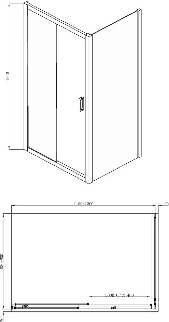 Душевой уголок Adema Гласс лайн Директ 120x90 - фото товара