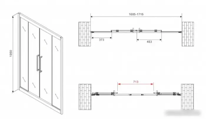 Душевая дверь Abber Schwarzer Diamant AG33170BH - фото товара